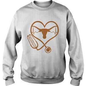 Texas Longhorns Football Nurse Stethoscope Love Heartbeat Sweatshirt